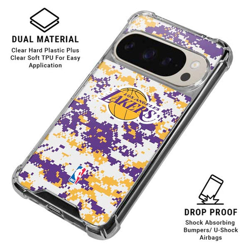 NBA Los Angeles Lakers Digi Camo Pixel 9/9 Pro Clear Case